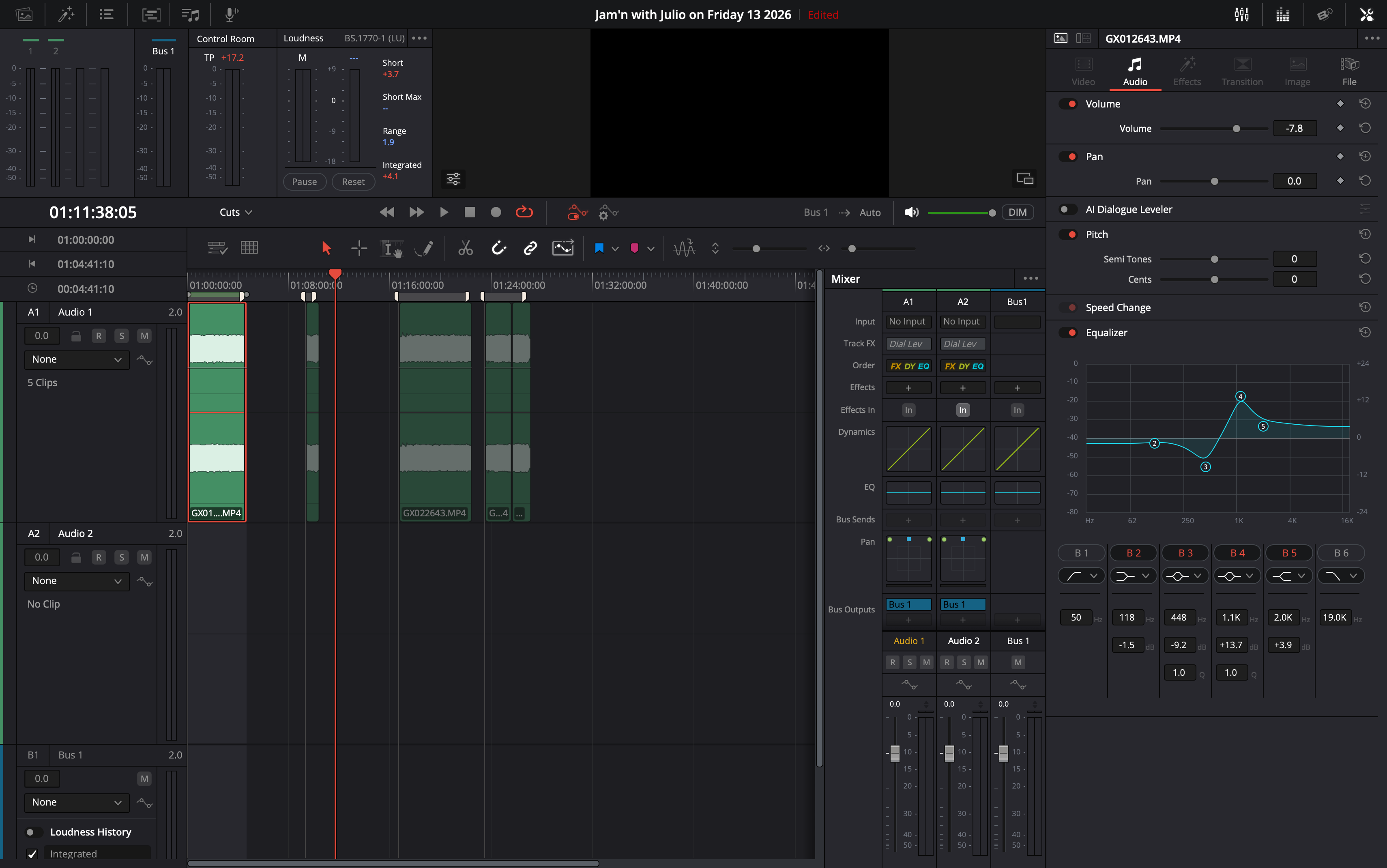 EQ in DaVinchi Resolve