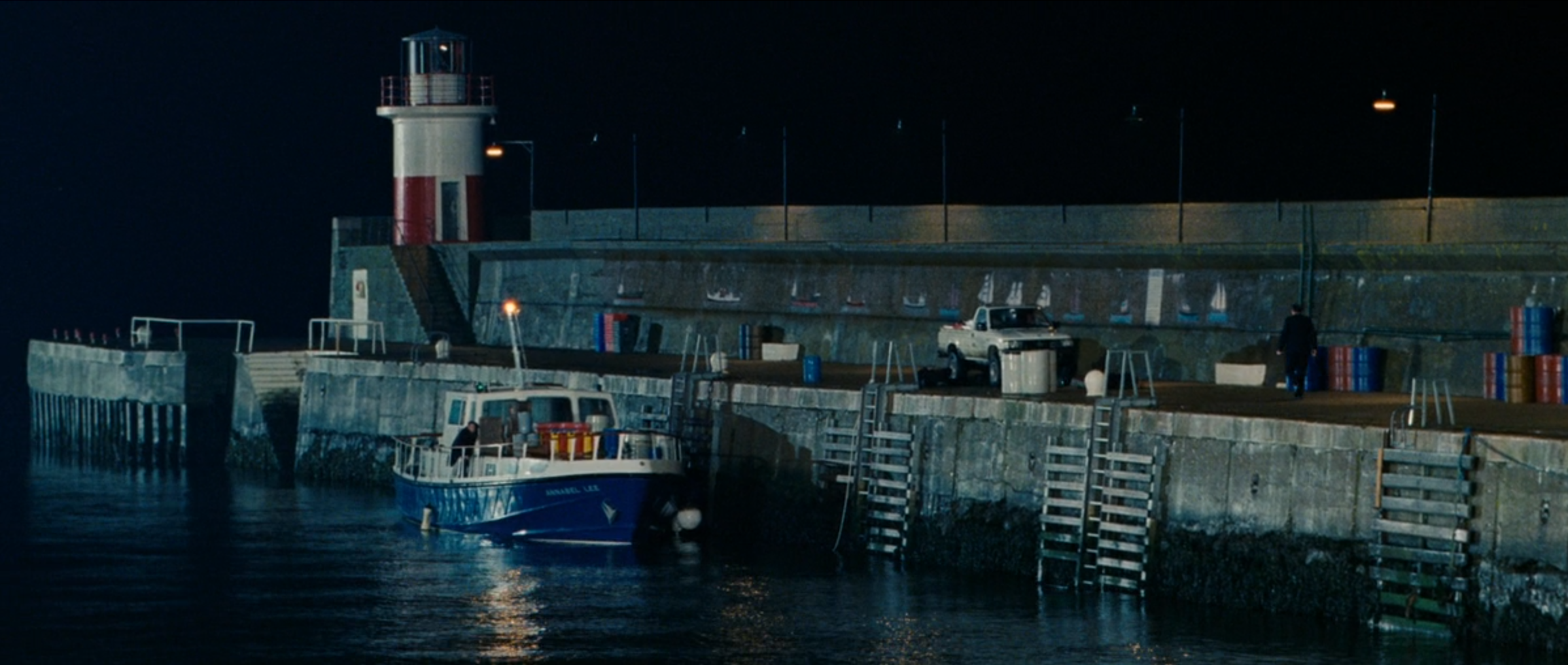 Scene of Old Pier in Wicklow from The Guard movie